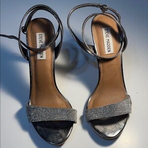 Steve Madden Glittering Silver Heels